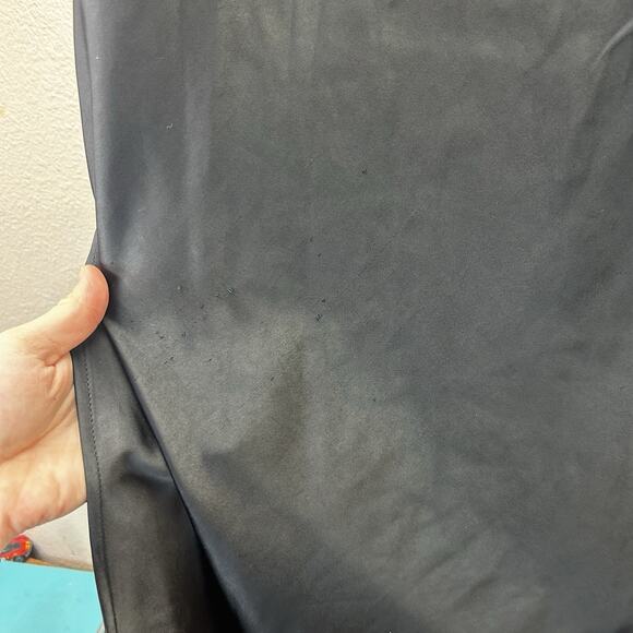 Old Navy Satin Maxi Skirt SZ 2X Black Pull On Side Slit Whimsigoth Y2K Fairy - Picture 6 of 10